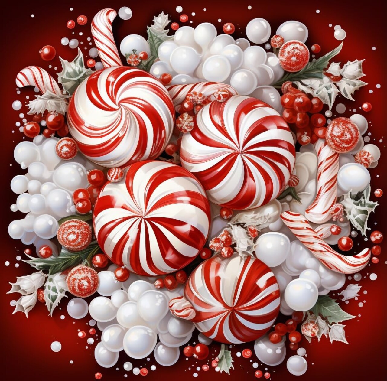 Christmas Candy Diamond Art Painting Kit – Full Round 5D DIY Diamond Painting for Adults & Kids, Beginner-Friendly Gem Art Craft, 12×12" Holiday Gift